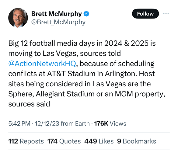 Big 12 football Media Days 2024,2025 Vegas Cougar Football Coogfans