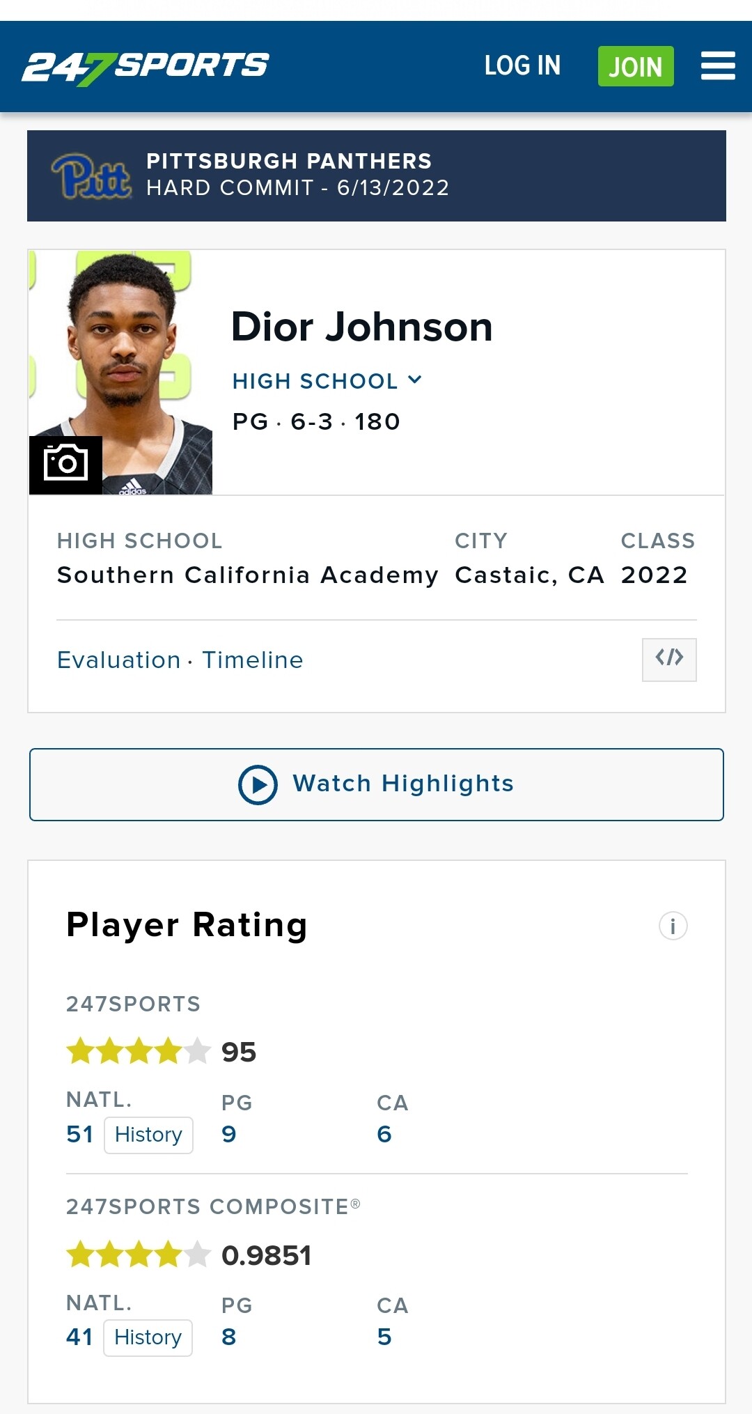 5-Star PG Dior Johnson Commits to Oregon After Decommitting from